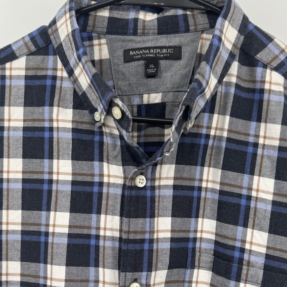 Banana Republic Other - Banana Republic Luxe Flannel Shirt XL Plaid Button Down‎ Long Sleeve